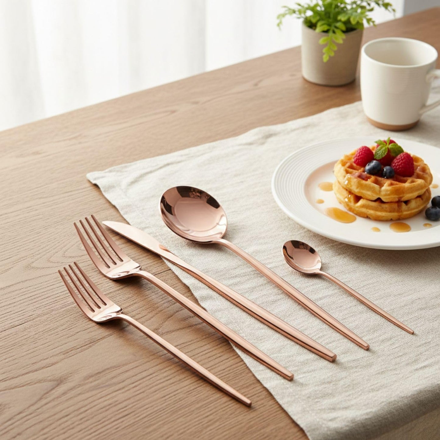 Rosegold Premium Cutlery Set Slim Design