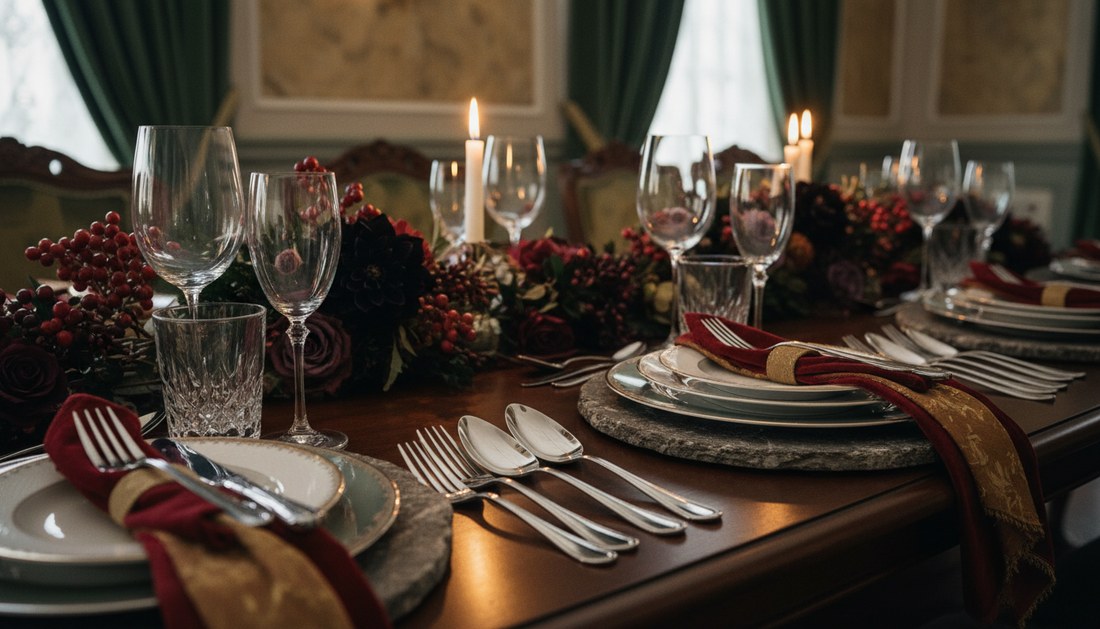 Festive Diwali dinner table set with premium cutlery – MANISHAWARE Gifting Guide