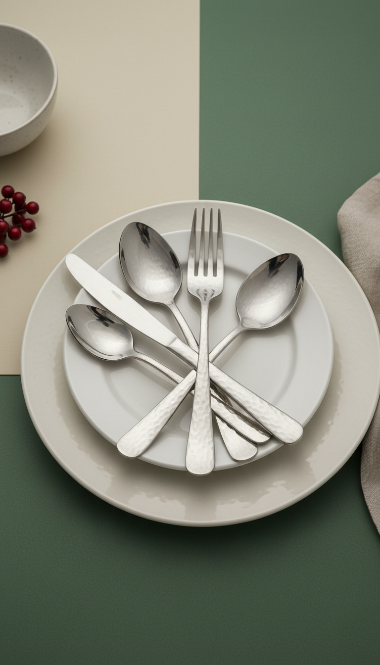 Artisan Hammered stainless steel set