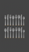 Concrete Grey Geometric Flatware Set, 20-Piece