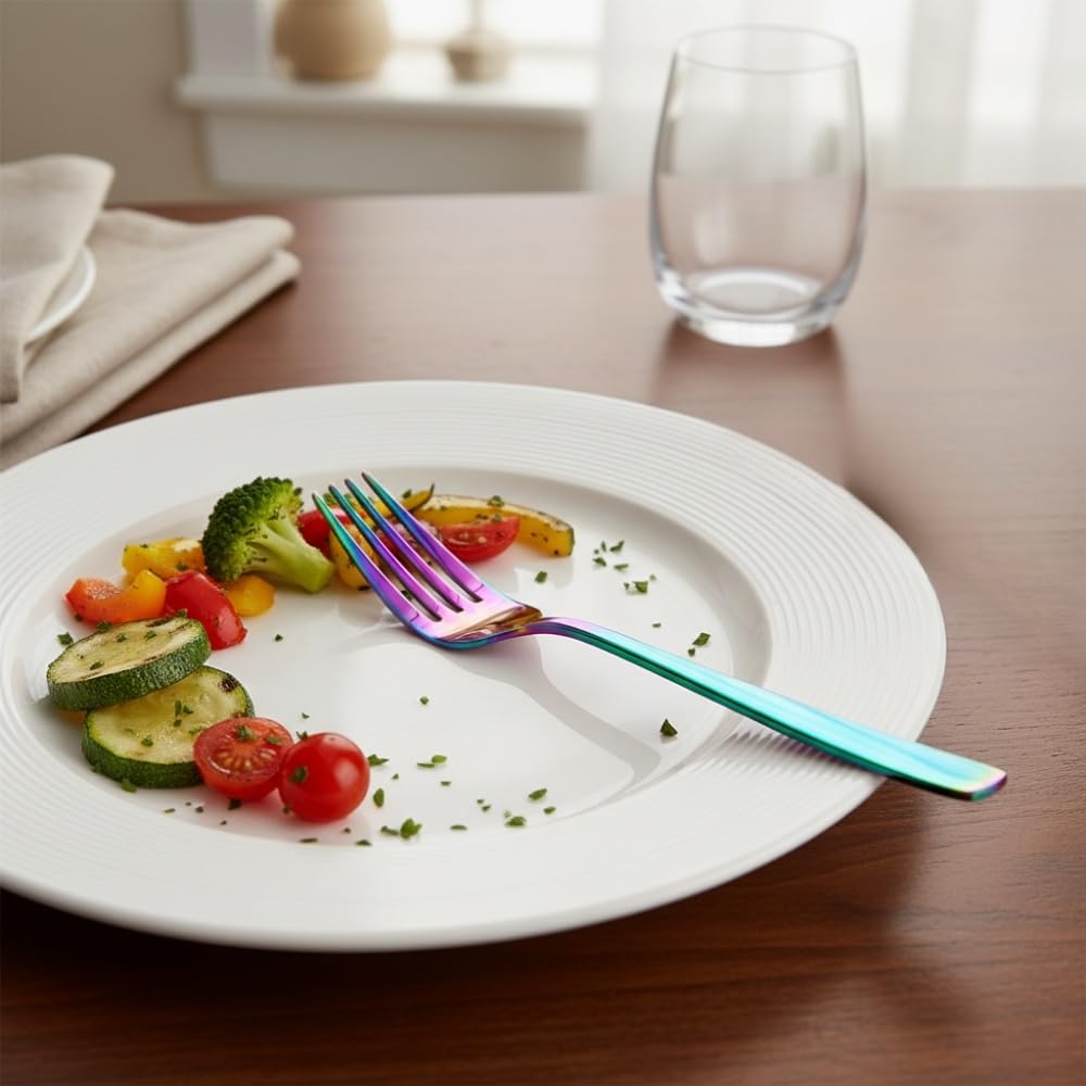 Manishaware Mirror Polished Stainless Dinner Steel Fork set for Kitchen or Dining Table