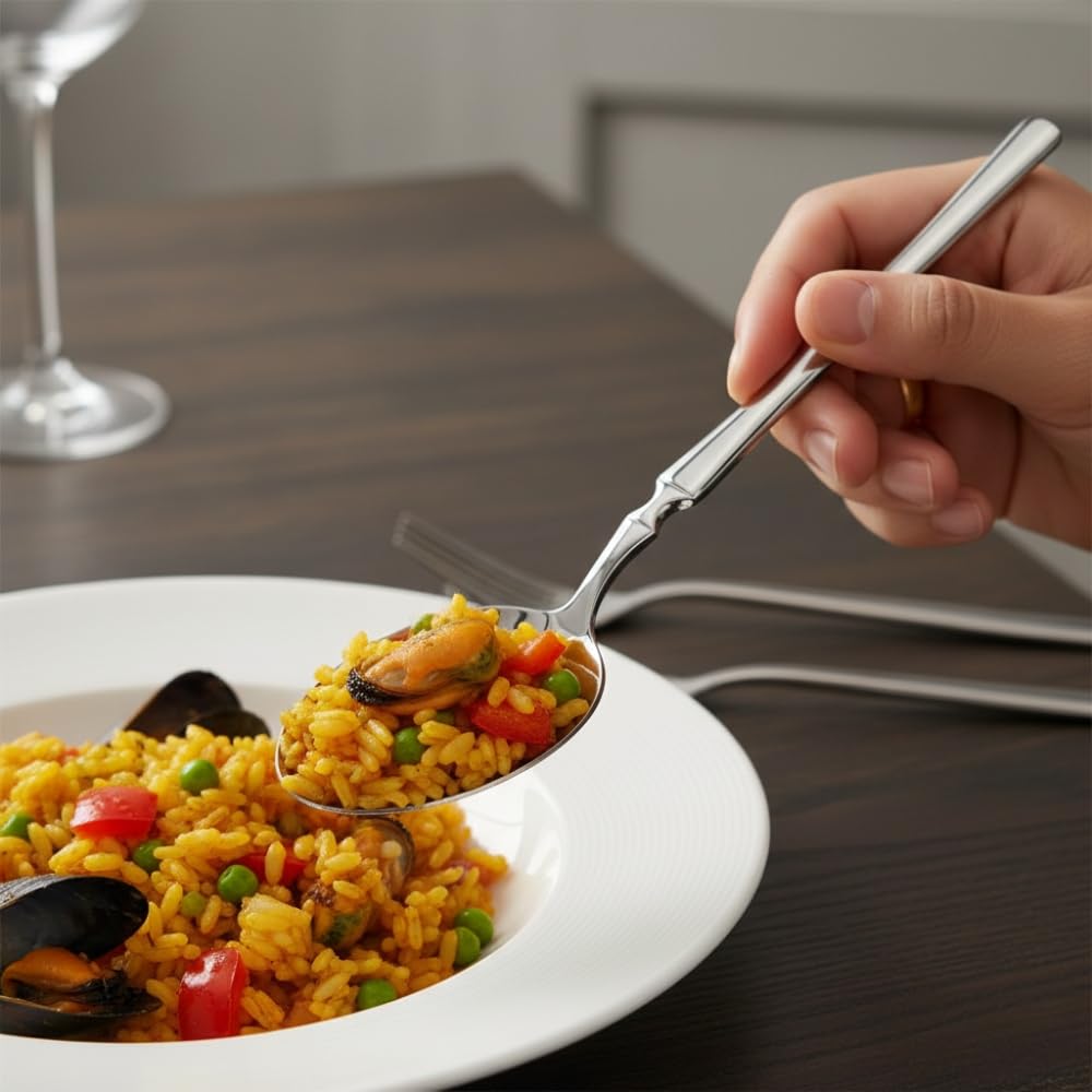 Manishaware Classic Stainless Steel Cutlery Set for Dining Table, Dishwasher Safe Glossy Flatware
