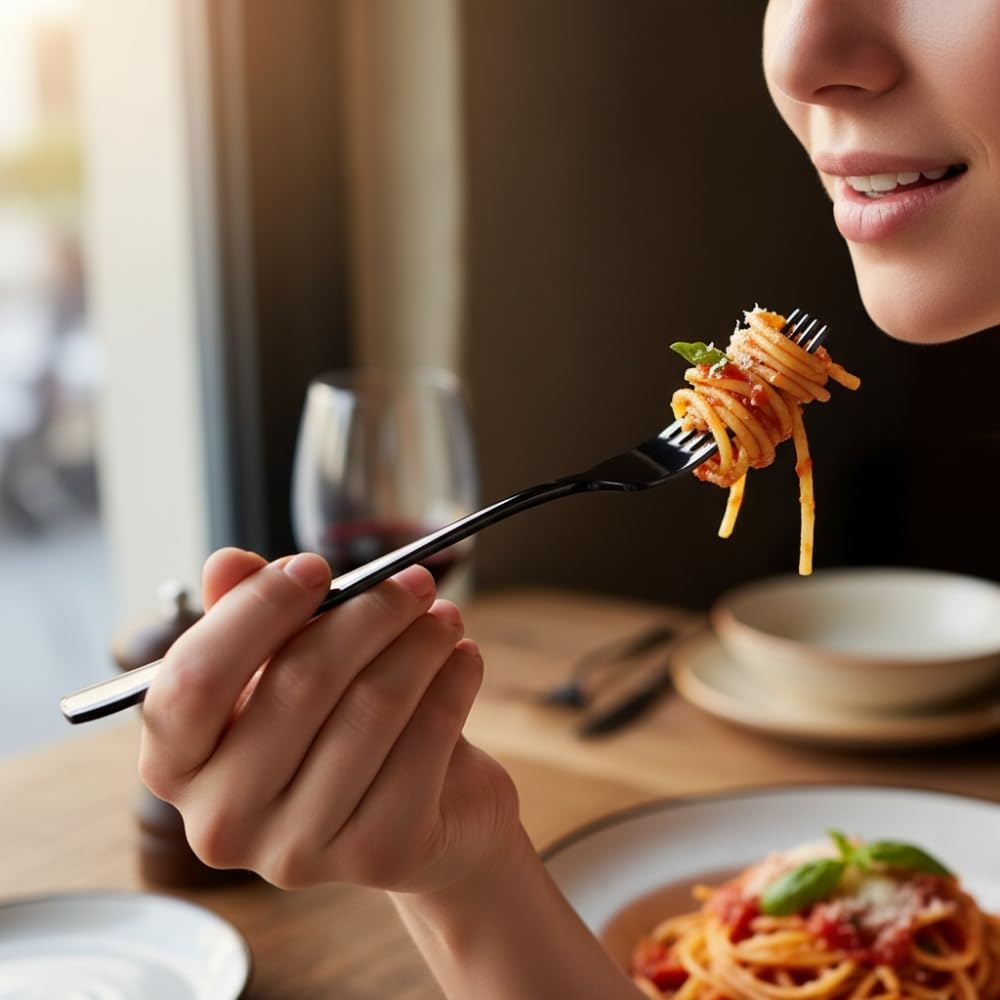 Manishaware Mirror Polished Stainless Dinner Steel Fork set for Kitchen or Dining Table