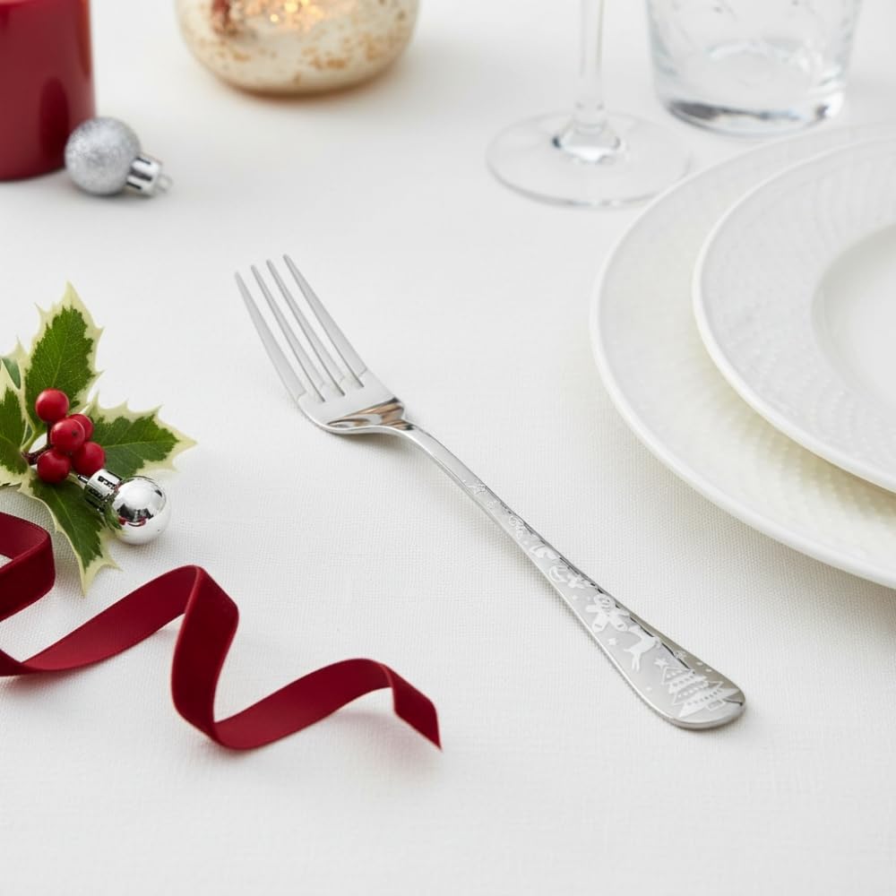 Silver Festive fork set, rust resistant stainless steel, a perfect wedding, housewarming, corporate and festival gift