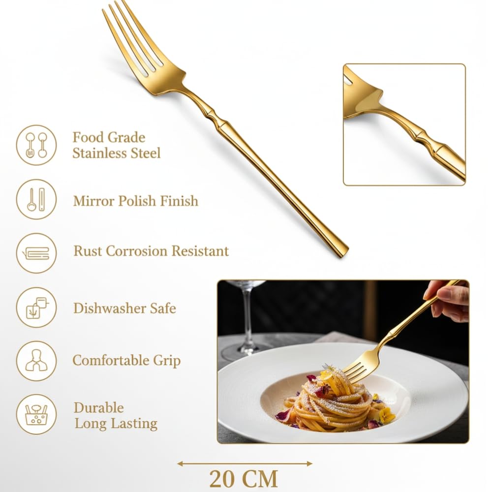 Manishaware Stylish Stainless Dinner Steel Fork set for Kitchen or Dining Table