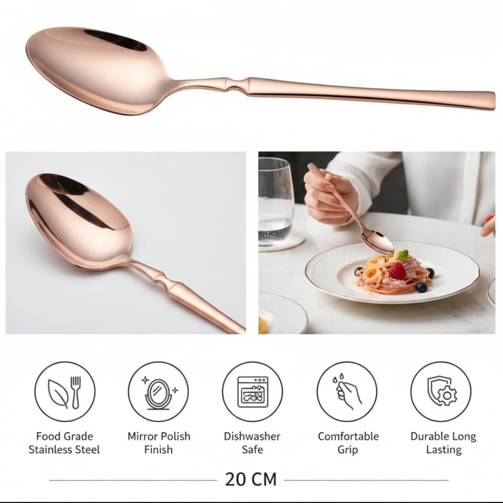 Manishaware Classic Rose Gold 24 Pcs Stainless Steel Cutlery Set