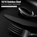 Black premium cutlery set, Mirror design, 5 Pcs, a perfect wedding, housewarming, corporate and festival gift
