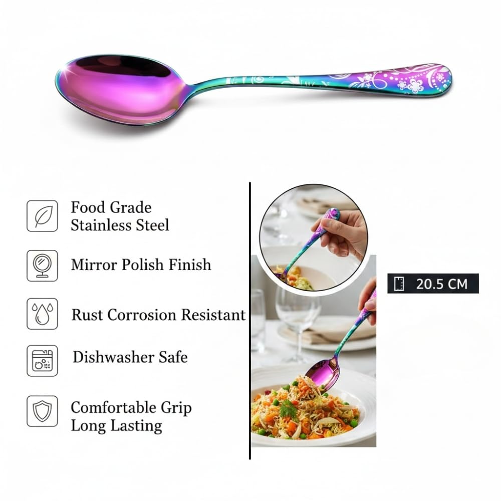 Manishaware Floral Stainless Steel Cutlery Set