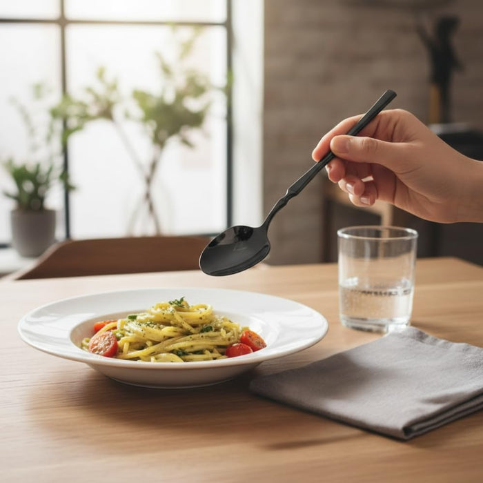 Black Dinner Spoon Elegant Design