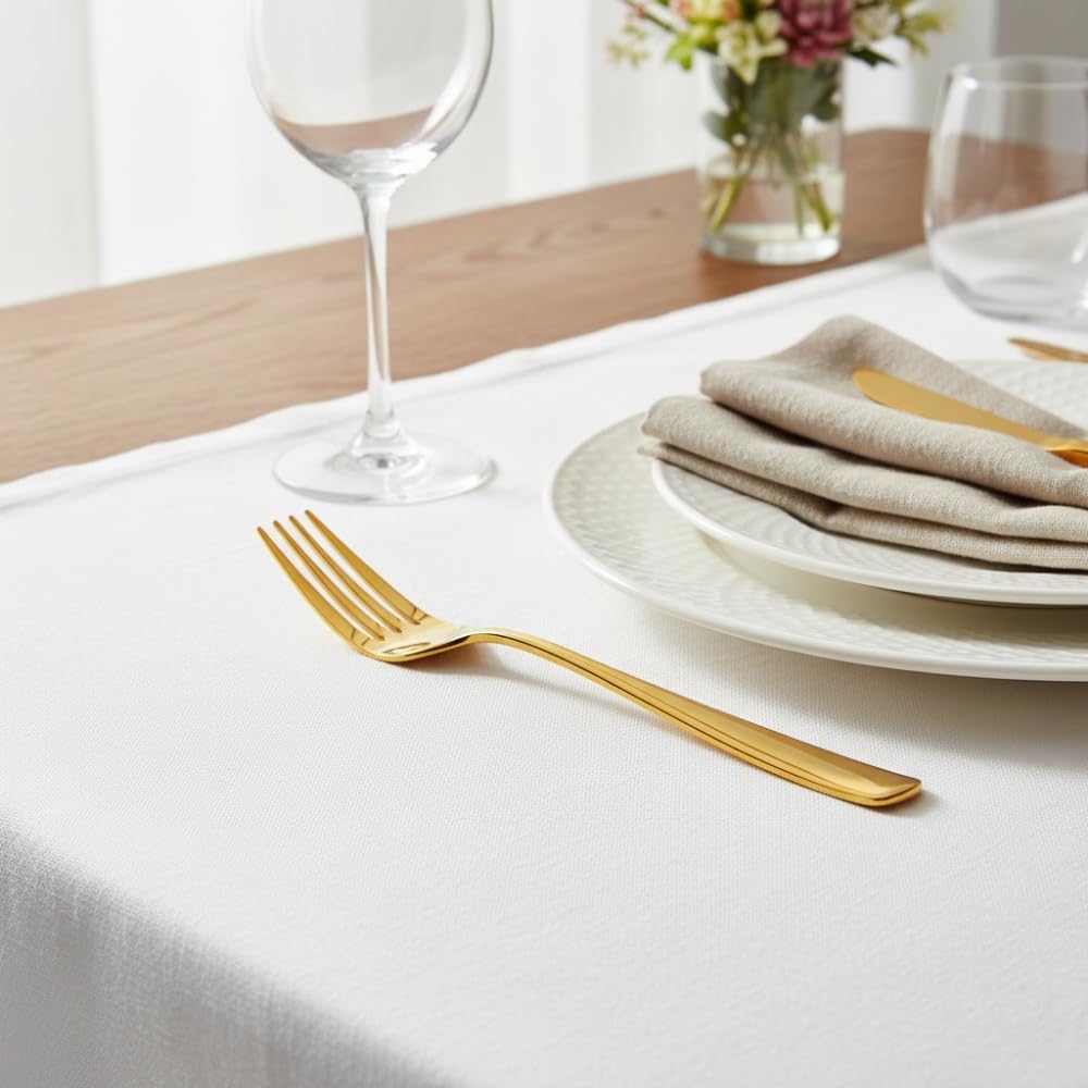 Manishaware Mirror Polished Stainless Dinner Steel Fork set for Kitchen or Dining Table