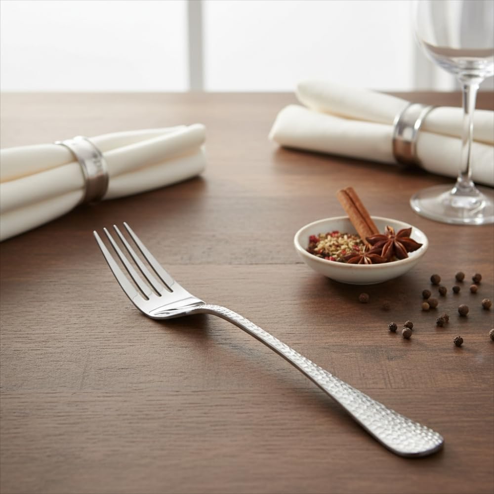 Silver Hammer fork set, rust resistant stainless steel, a perfect wedding, housewarming, corporate and festival gift
