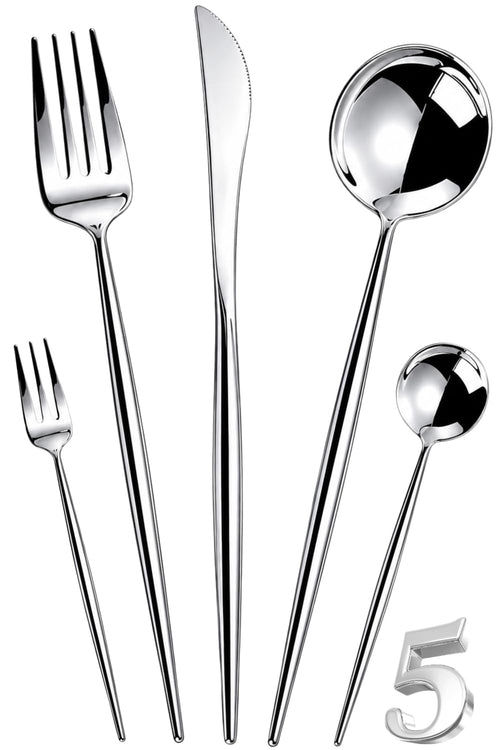 Silver Premium Cutlery Set Slim Design
