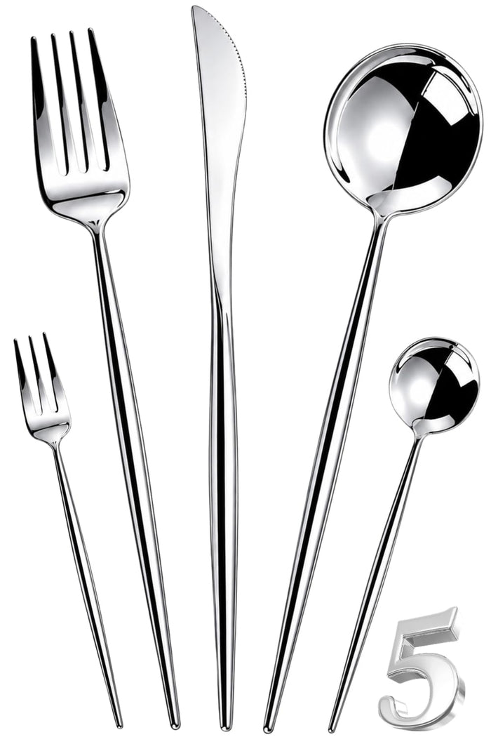 Silver Premium Cutlery Set Slim Design