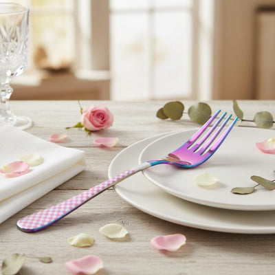 Rainbow Dinner Fork Checker Design