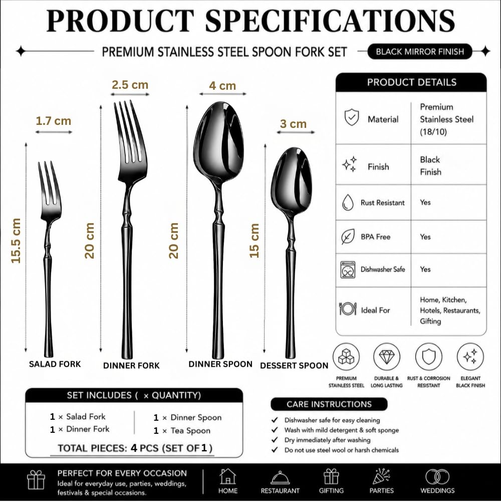 Essential Cutlery Set Elegant Design