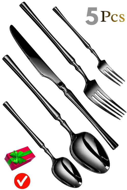 Black Premium Cutlery Set Elegant Design