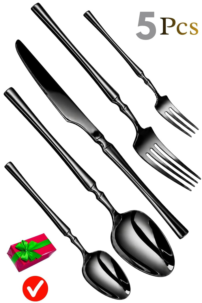 Black Premium Cutlery Set Elegant Design