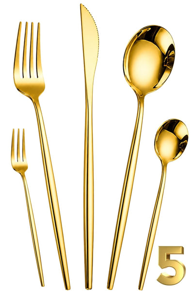 Gold Premium Cutlery Set Slim Design