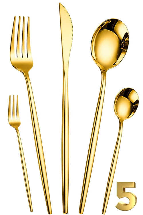Gold Premium Cutlery Set Slim Design