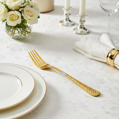 Gold Dinner Fork Checker Design