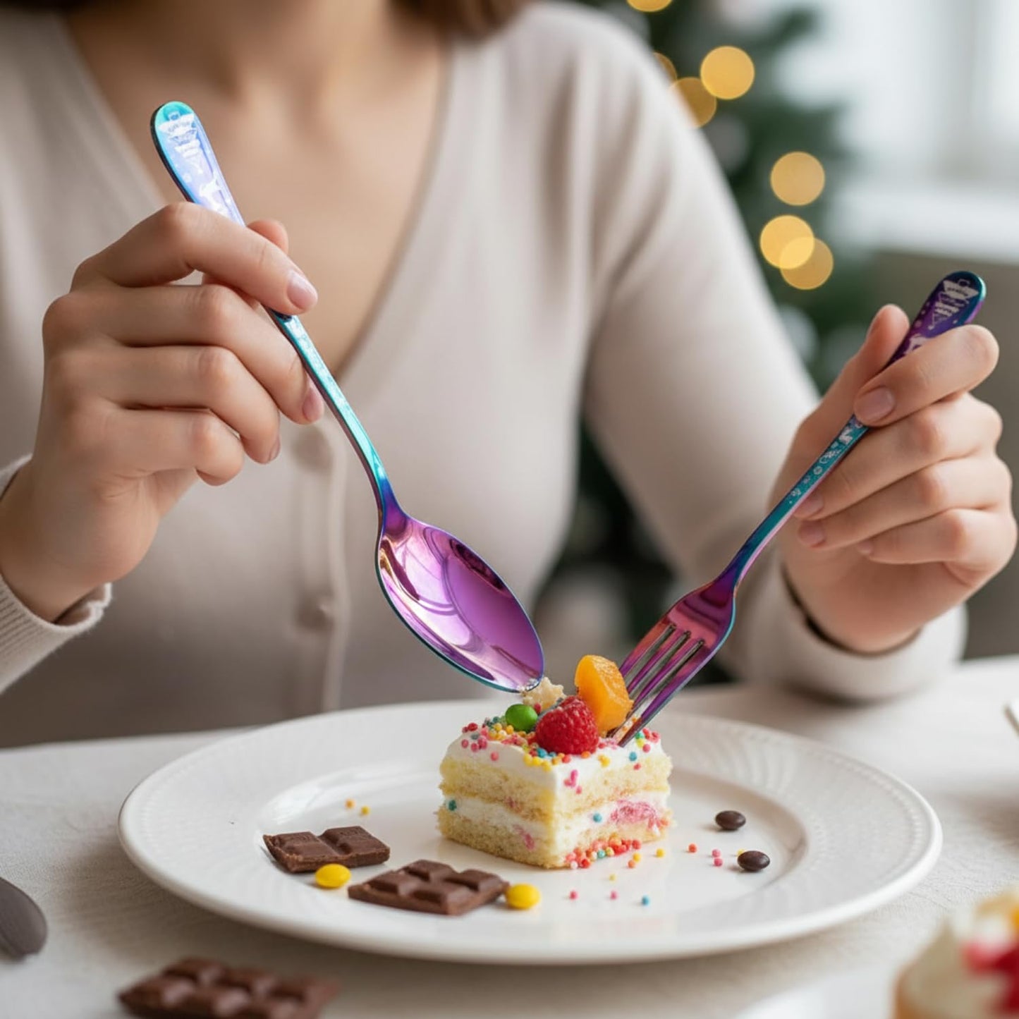 Dinner Fork Spoon Festive Design