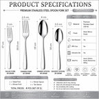 Mirror design Indian cutlery set in Silver stainless steel, 8 Pcs, a perfect wedding, housewarming, corporate and festival gift