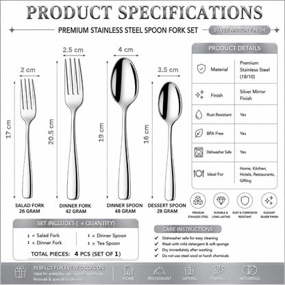 Essential Cutlery Set Mirror Design
