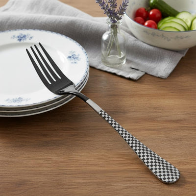 Black Dinner Fork Checker Design