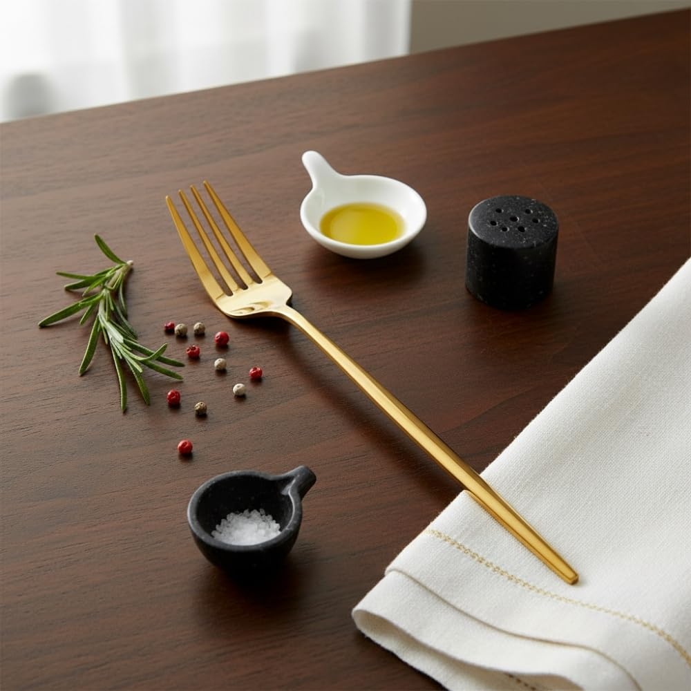 Gold Slim fork set, rust resistant stainless steel