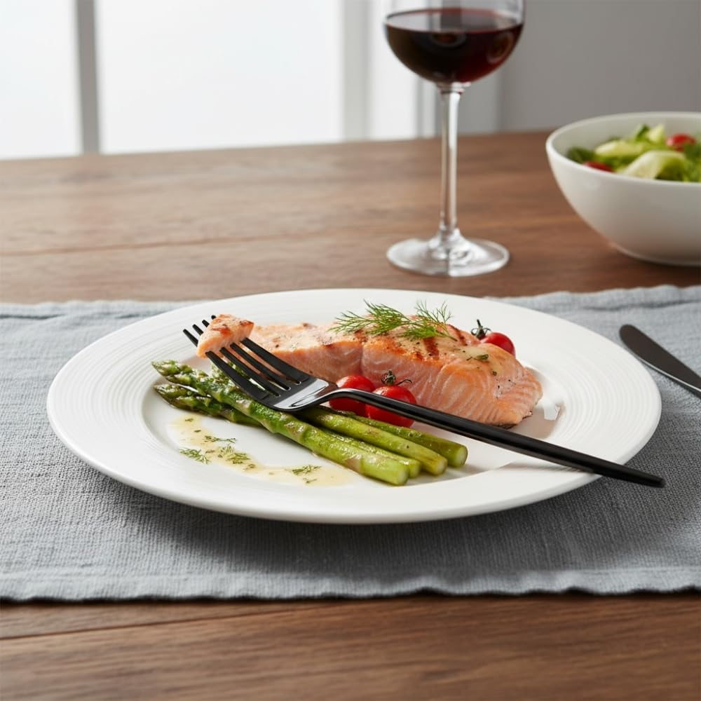 Manishaware Slim Handle Stainless Dinner Steel Fork set for Kitchen or Dining Table
