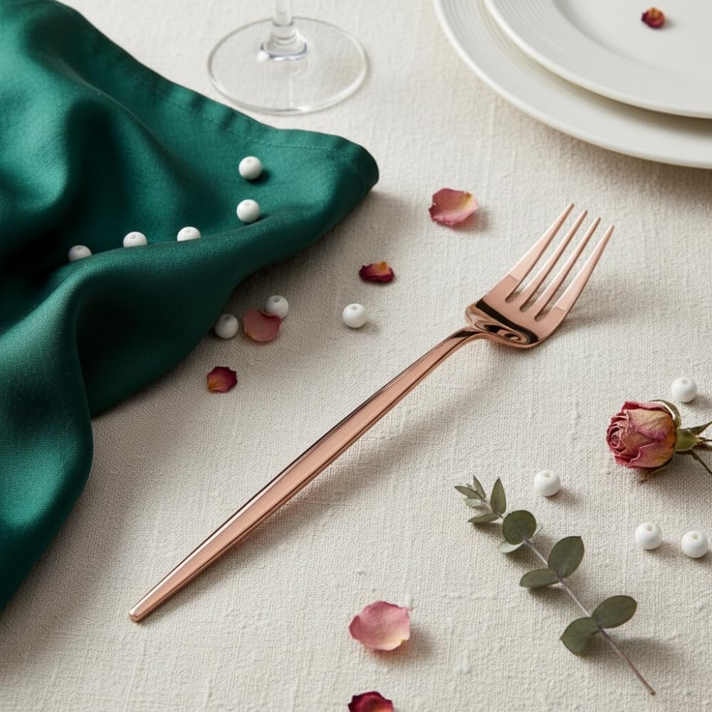 Rose Gold Slim fork set, rust resistant stainless steel