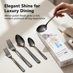 Black Mirror Indian cutlery set, 24 Pcs family pack, a perfect wedding, housewarming, corporate and festival gift