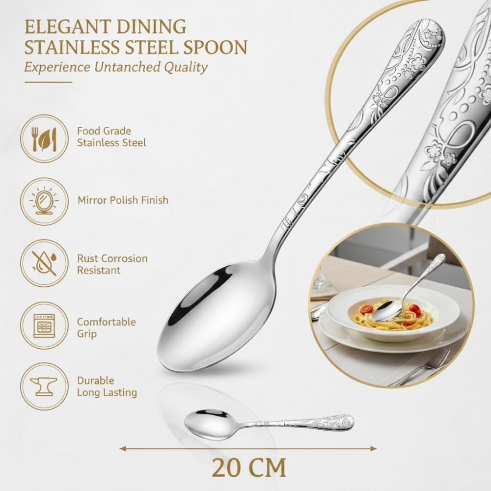 Manishaware Floral Stainless Steel Cutlery Set