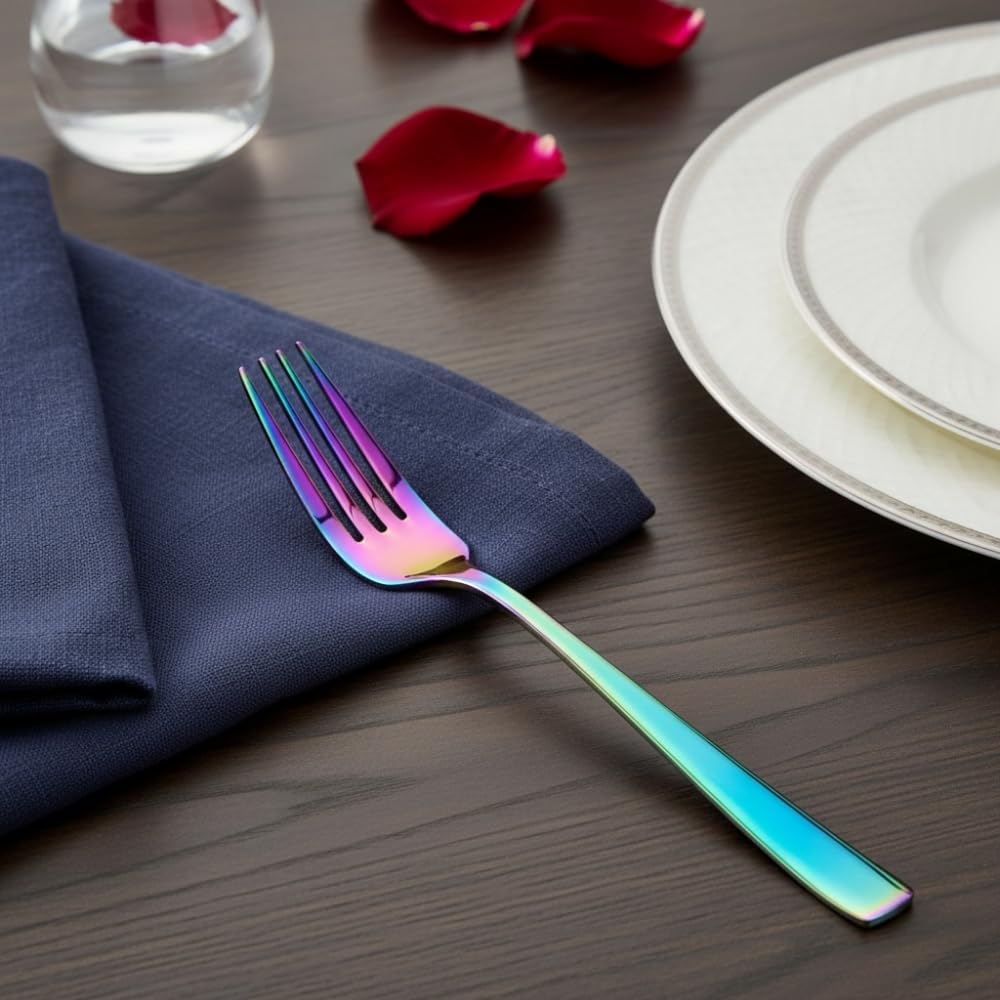 Manishaware Mirror Polished Stainless Dinner Steel Fork set for Kitchen or Dining Table