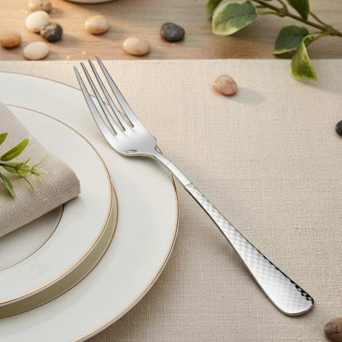 Silver Dinner Fork Checker Design