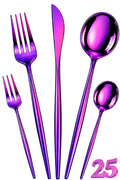 Manishaware Slim Handle Pink 30 Pcs Stainless Steel Cutlery Set for Dining Table, Dishwasher Safe Glossy Flatware (6 spoon set+6 forks set+6 Butter knife+6 Dessert Spoon+ 6 Fruit Fork)