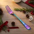 Manishaware 12 Pcs RAINBOW Christmas Stainless Dinner Steel Fork set for Kitchen or Dining Table