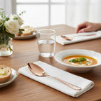 Checker design steel spoon set in Rose Gold, 24 Pcs, a perfect wedding, housewarming, corporate and festival gift