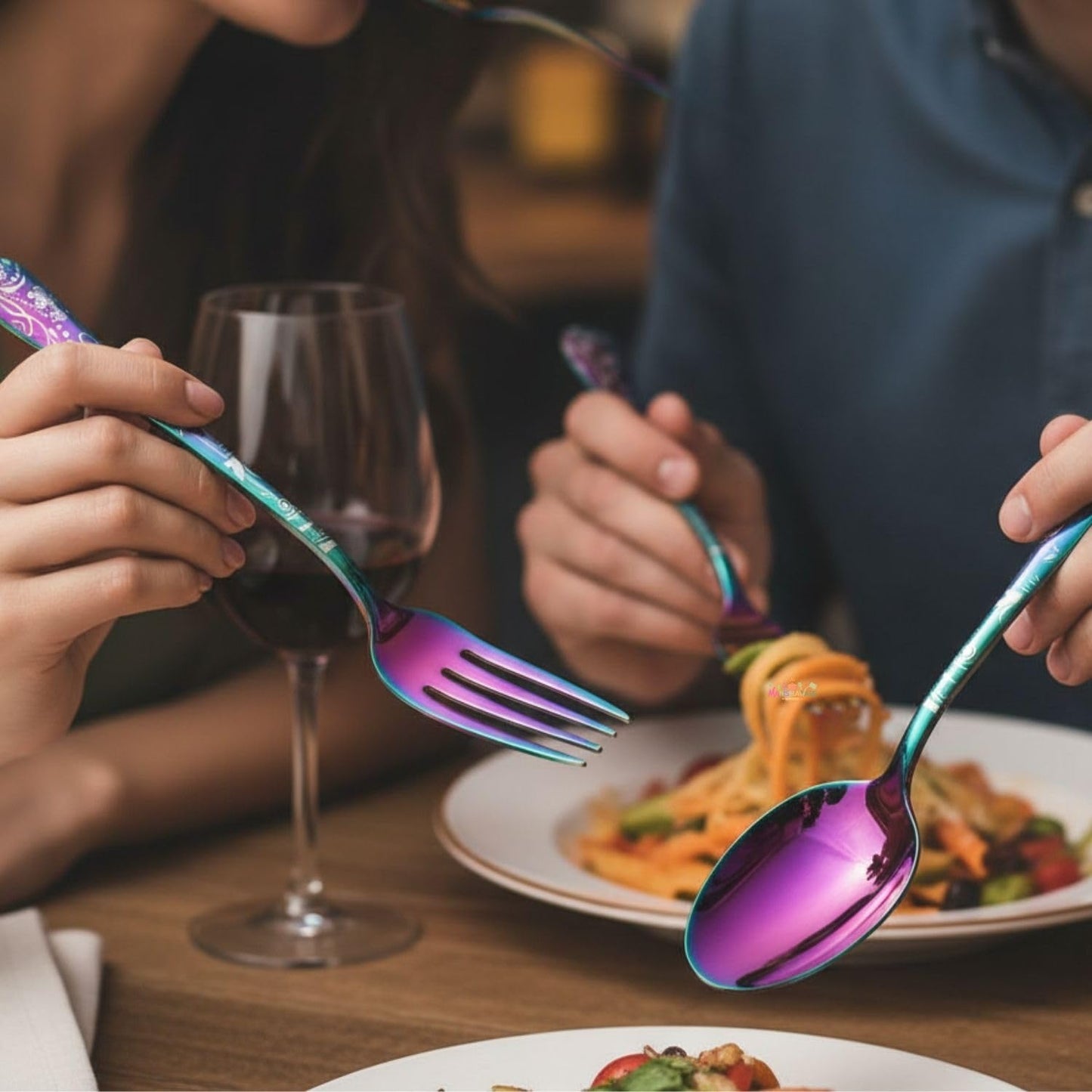 Dinner Fork Spoon Floral Design