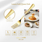 Gold fork set with Checker pattern handles, 24 Pcs, a perfect wedding, housewarming, corporate and festival gift