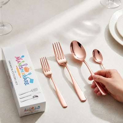 Rosegold Essential Cutlery Set Mirror Design