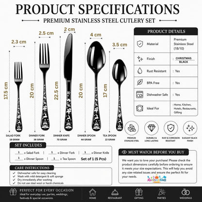 Premium Cutlery Set Festive Design