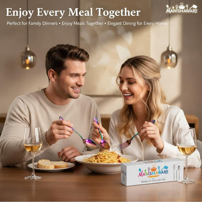 Rosegold Essential Cutlery Set Floral Design
