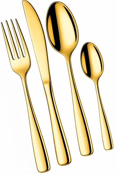 Gold Royal Cutlery Set Mirror Design