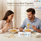 Gold Indian cutlery set with Slim handles, 16 Pcs, a perfect wedding, housewarming, corporate and festival gift