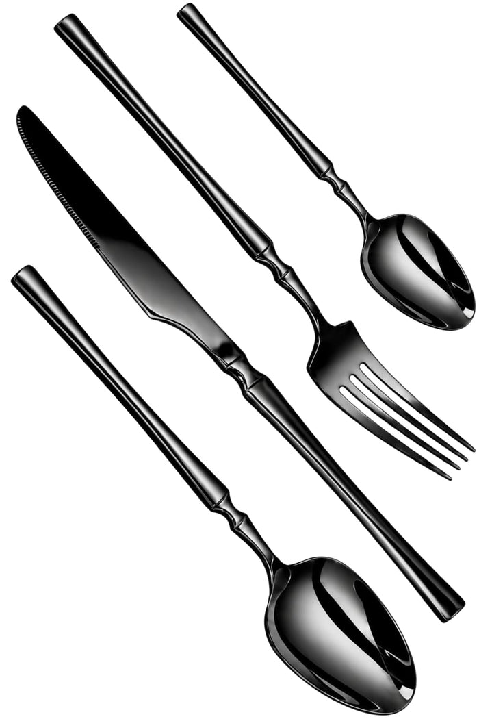 Black Royal Cutlery Set Elegant Design