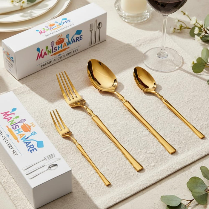 Gold Essential Cutlery Set Elegant Design