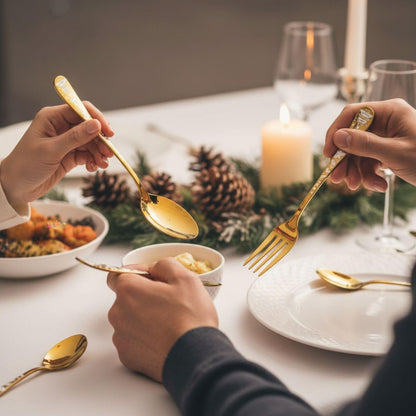 Dinner Fork Spoon Festive Design