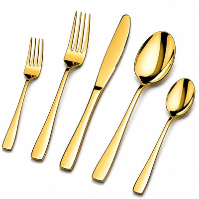 Gold Premium Cutlery Set Mirror Design