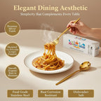 Gold Slim Indian cutlery set, 24 Pcs, dishwasher safe, a perfect wedding, housewarming, corporate and festival gift